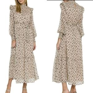 ENGLISH Factory Floral Print Boho Victorian Long Maxi Dress